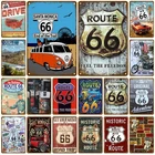 Route 66 Ретро украшение для паба, бара, жестяная вывеска, потертый шик, домашний декор, металлическая вывеска, настенный постер, винтажный декор, искусство, винтажный стиль