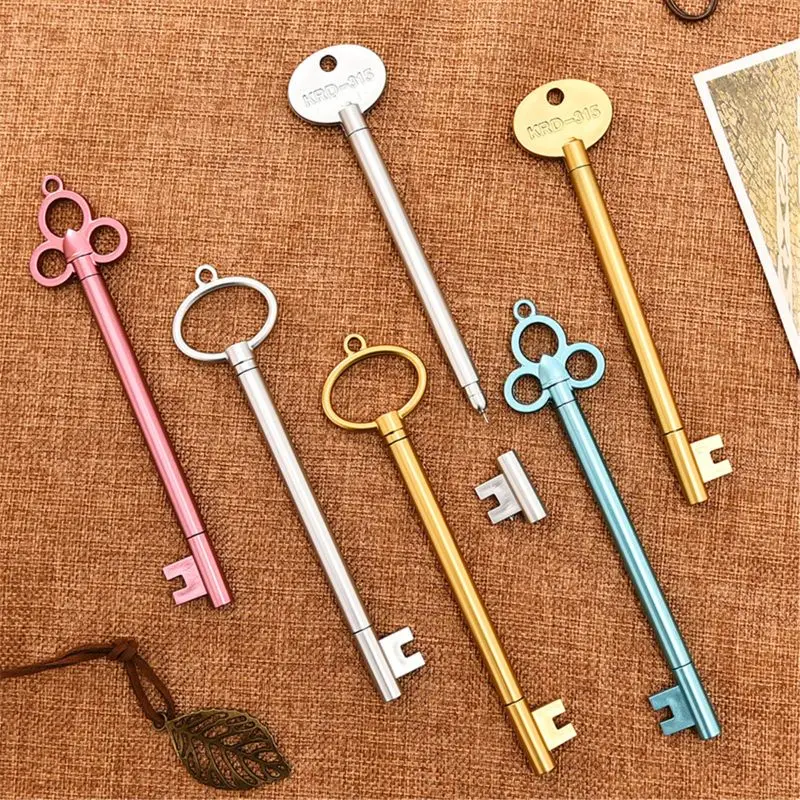 

6 шт./компл. Ретро ключ ручка с чернилами стандартных цветов с рисунками героев мультфильмов для школьников; Милый подписания пишущая ручка Творческий Пластик перьевые ручки канцелярские принадлежности