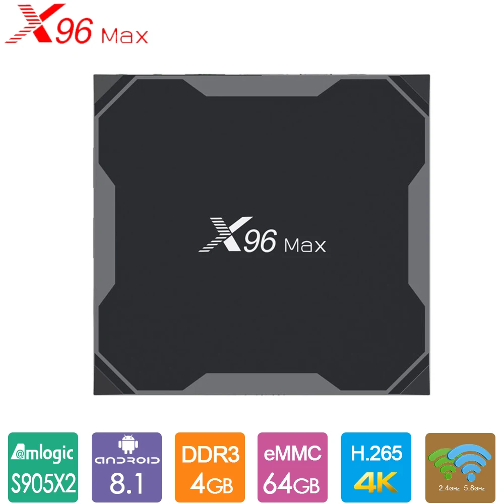ТВ-бокс X96Max S905X2 Android 9,0 Smart tv BOX Amlogic четырехъядерный процессор 4 ГБ 32 ГБ 64 Гб 2,4 г 5 ГГц Wifi Bluetooth 1000 м LAN 4K телеприставка