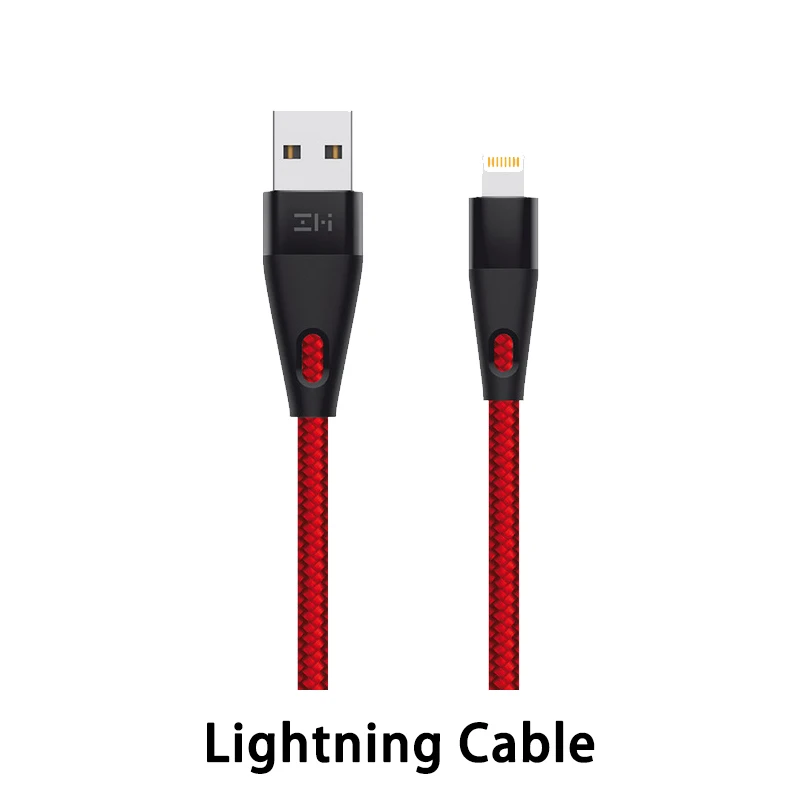 Red Lightning ZMI MFi сертифицированный кабель освещения AL706 usb type C Быстрая зарядка Премиум нейлон PP плетеный рукав кабель для iphone - Цвет: Red Lightning