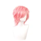 Парик для косплея аниме Ayato Yuri 30 см, ярко-розовые короткие термостойкие волосы