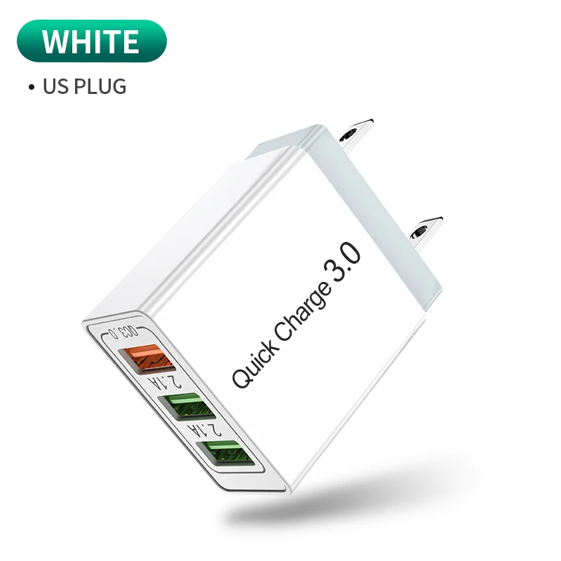 Udyr Quick Charge 4,0 3,0 USB зарядное устройство для iPhone 11 samsung S10 A50 huawei P30 Pro EU US 4 порта быстрое настенное зарядное устройство для мобильного телефона - Тип штекера: 3 Port White US