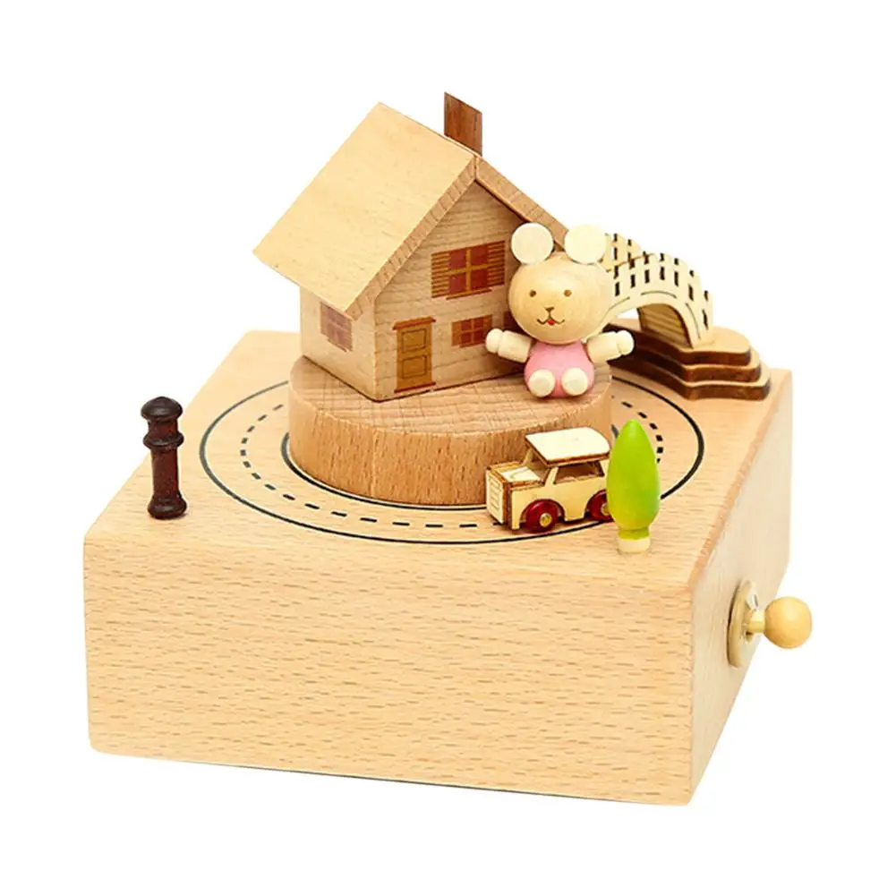 Вращающийся деревянный музыкальный плеер Инновационный Подарок Экологически