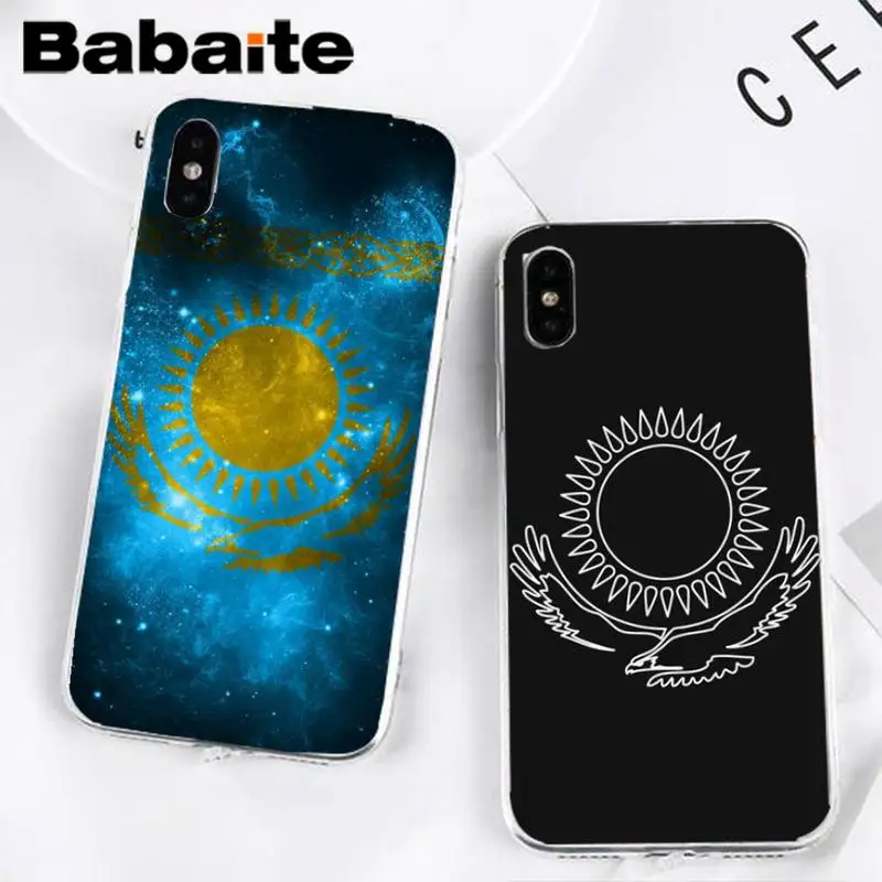 

Babaite Kazakhstan flag Soft Phone Case Cover for iPhone 8 7 6 6S Plus X XS MAX 5 5S SE XR 11 11pro promax