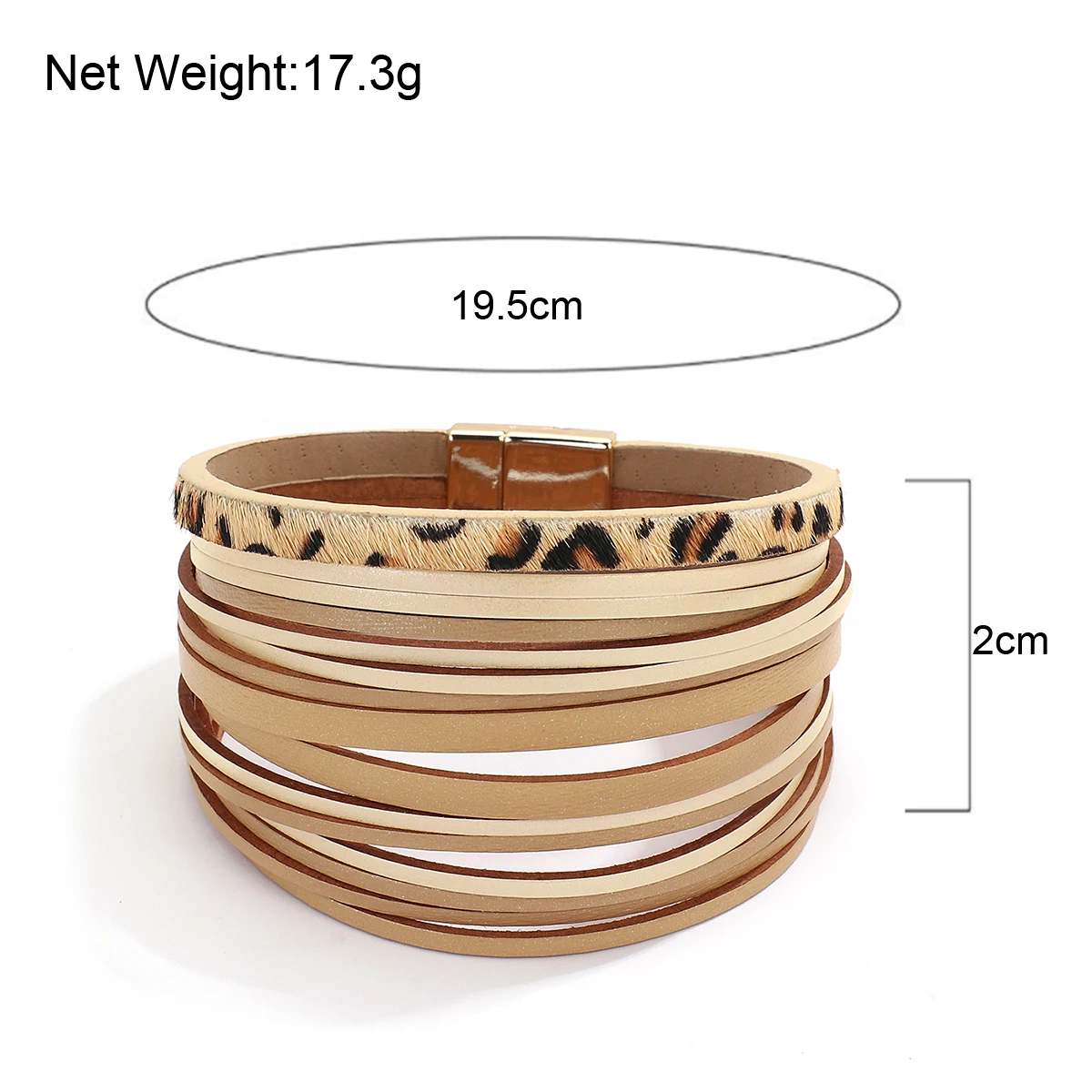

Amorcome Bohemian Leopard Pattern Slim Leather Bracelet for Women Multilayer Wrap Bracelets Bangles Female Jewelry Gifts