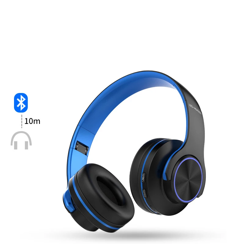 Светодиодные симфонические наушники беспроводные Bluetooth с шумоподавлением