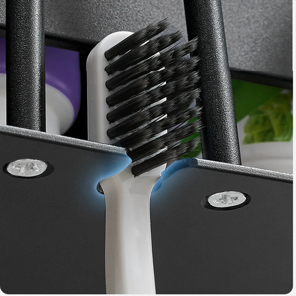 toothbrush holder wall mounted razor stand toothpaste storage rack with cup holder organizer shelf bathroom accessories free global shipping