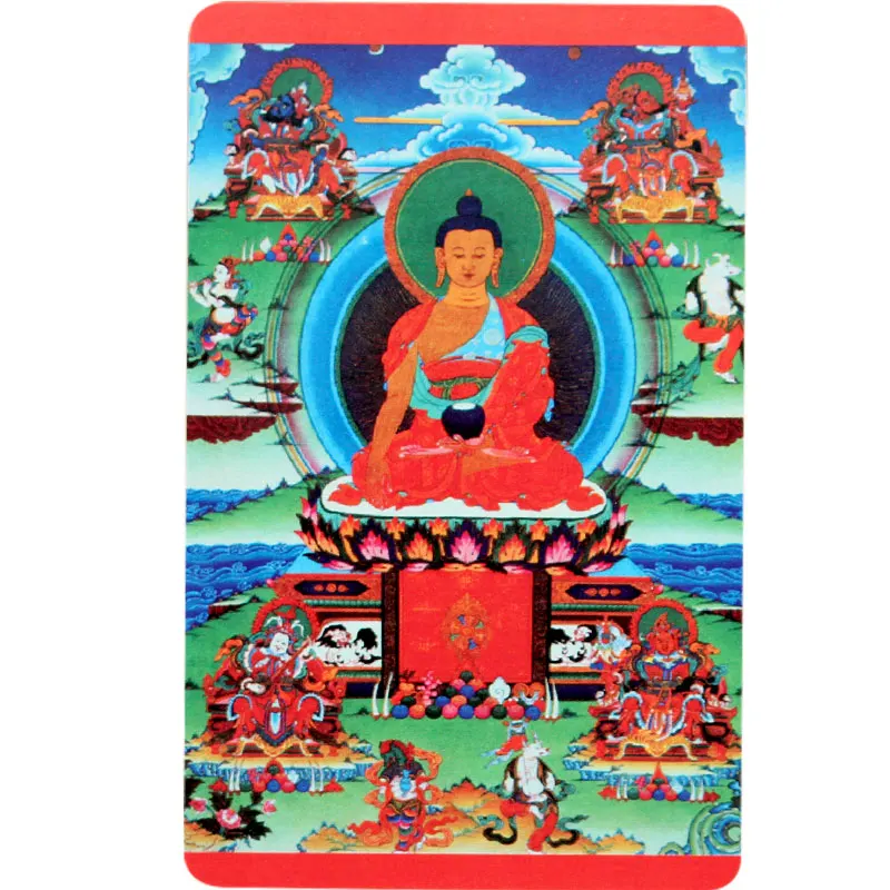 Тибетский буддизм Five Sakyamuni Buddhas статуя Будды Амулет карта Будды|Упаковка и стойки