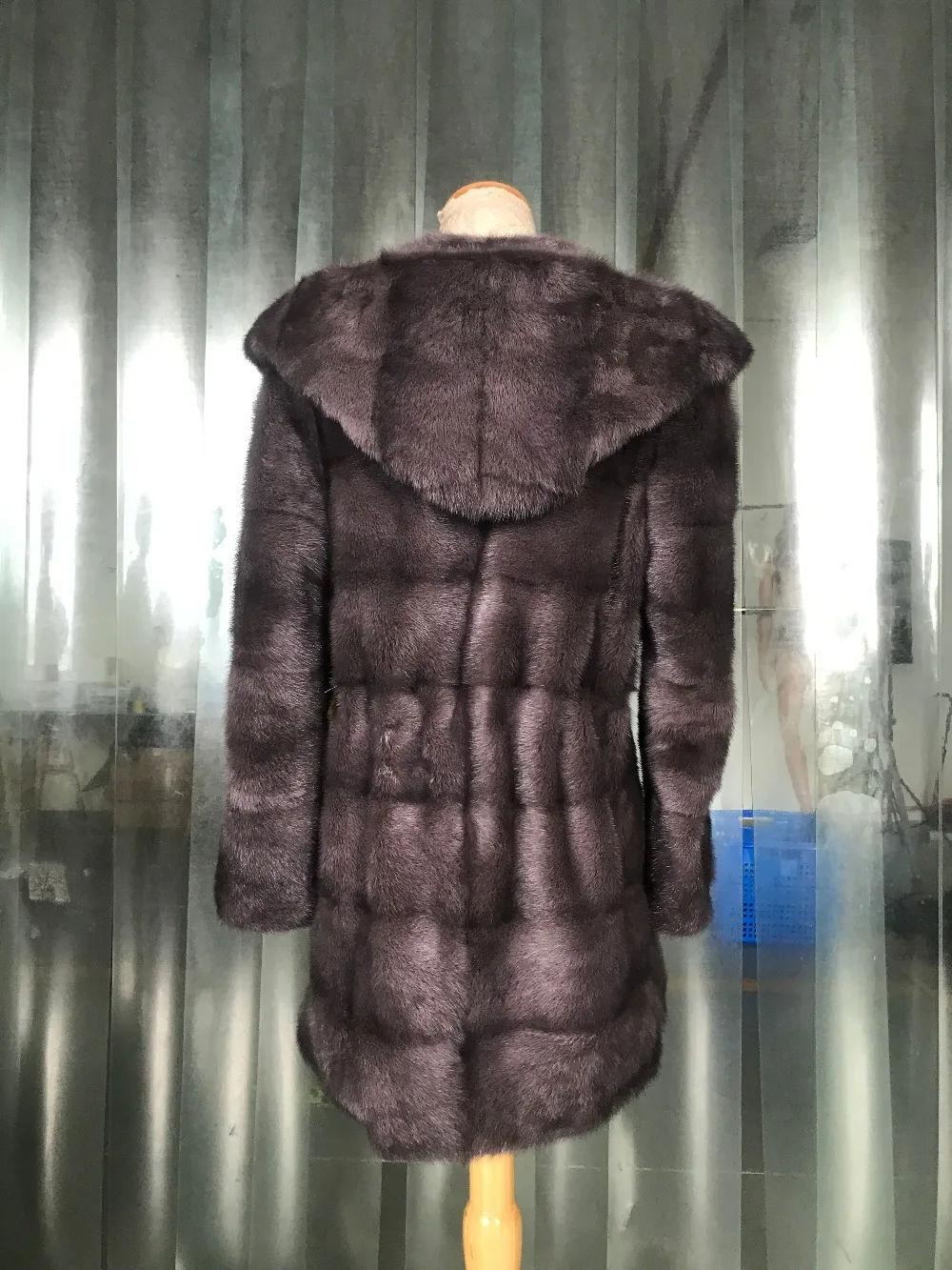 Tatyana furclub шуба Роскошная настоящая норковая шуба женская Толстая теплая куртка с большим меховым капюшоном женская зимняя норковая шуба