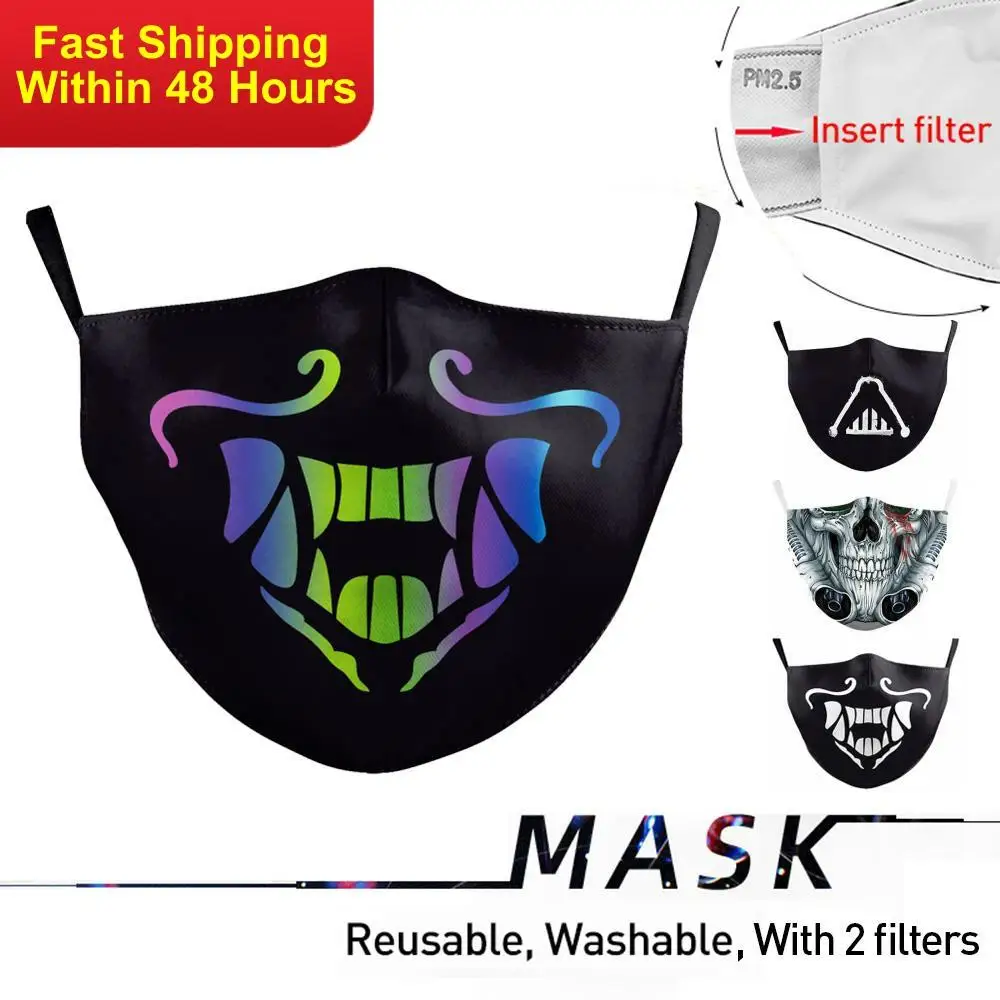 

Zawaland Fashion Superhero Mouth Mask Washable Skull Face Mask Reusable Fabric Mouth-Muffle Fashion 3D Print Mask Unisex