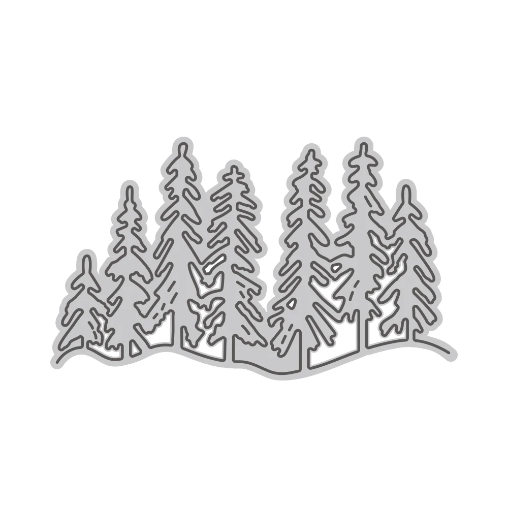 

YIXUAN Winter Pine Forest Metal Cutting Dies Nature DIY Scrapbooking Cutting Dies Embossed Stencil Template Dies Paper Cards