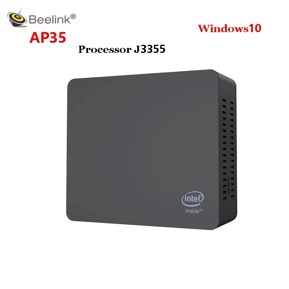 Beelink AP35 windows 10 мини ПК Intel J3355 DDR4 4 ГБ ОЗУ 64 Гб 1000 Мбит/с BT4.0 ТВ приставка HDD Настольный