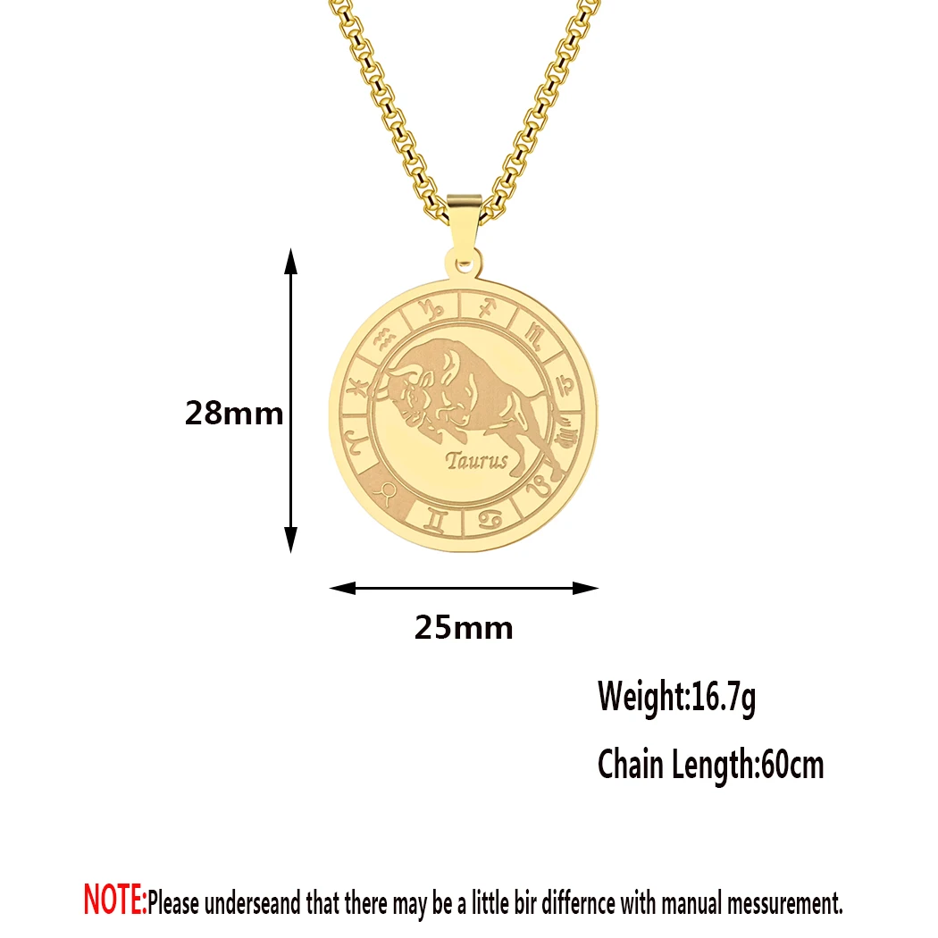 Ожерелье из нержавеющей стали с подвеской в виде знаков зодиака - купить по