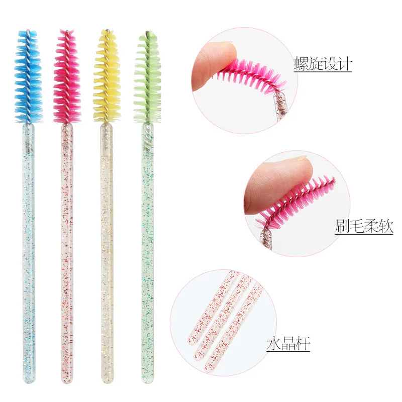 

Disposable Crystal Eyelash Brush Comb 50Pcs/pack Eye Lashes Extension Mascara Wands Makeup Professional Beauty Tools
