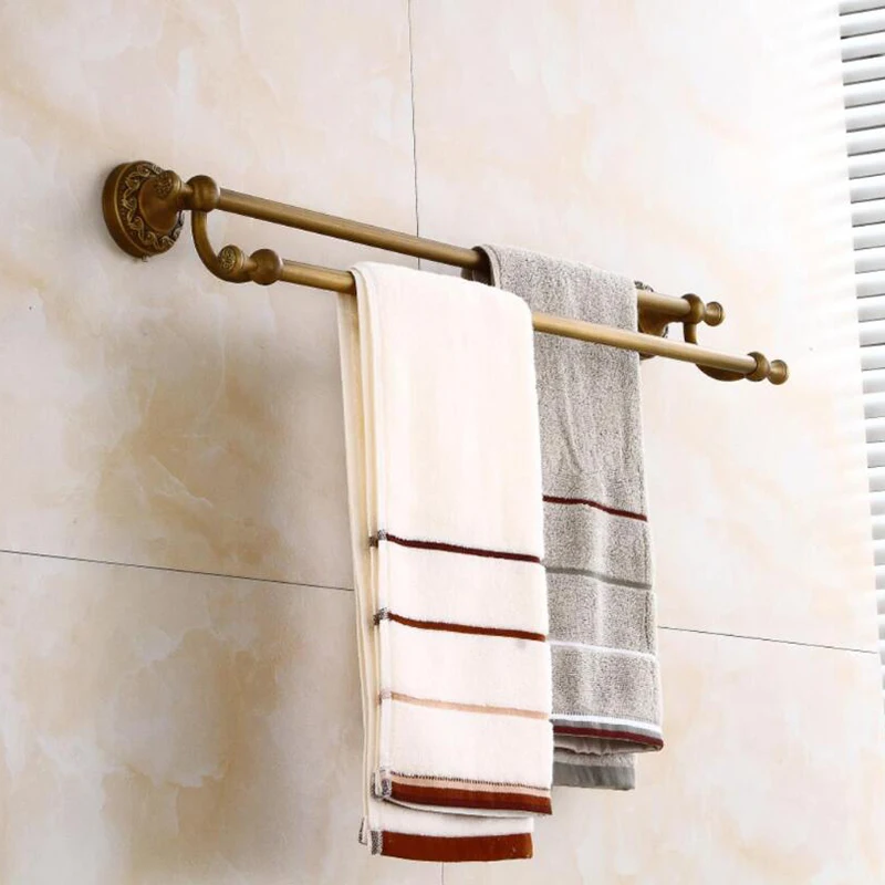 

Double Towel Bar Towel Rack 2 Layers Antique Bathroom Towel Rack Bathroom Accessories