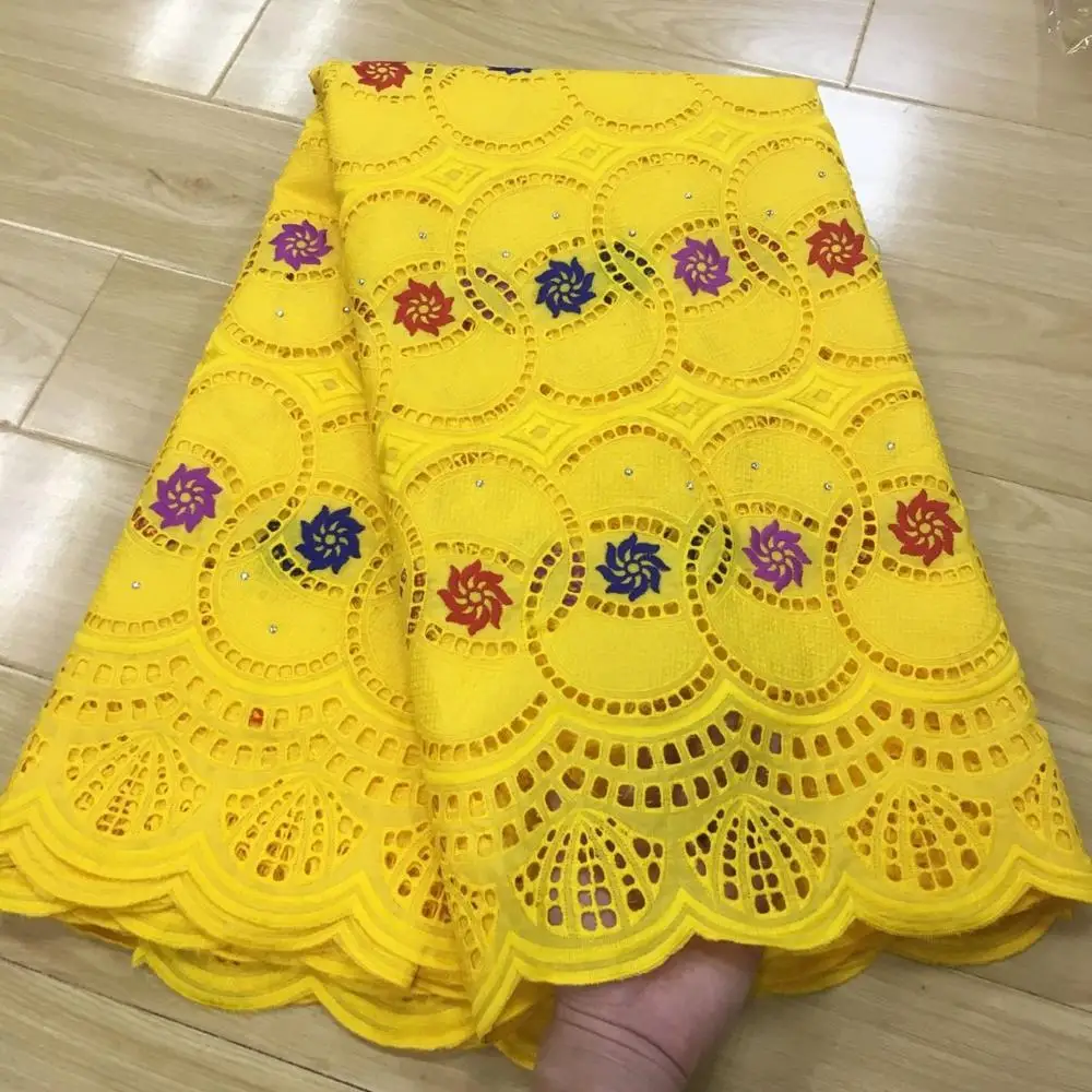 yellow swiss voile lace in switzerland african lace fabric tissu broderie africain suisse pink french lace fabric for women5yard/lot - Color: yellow