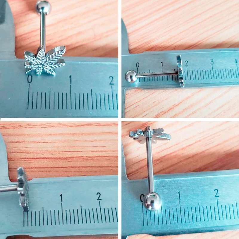 1-3 шт. кольцо для пирсинга языка из нержавеющей стали в горшке с листьями серьги