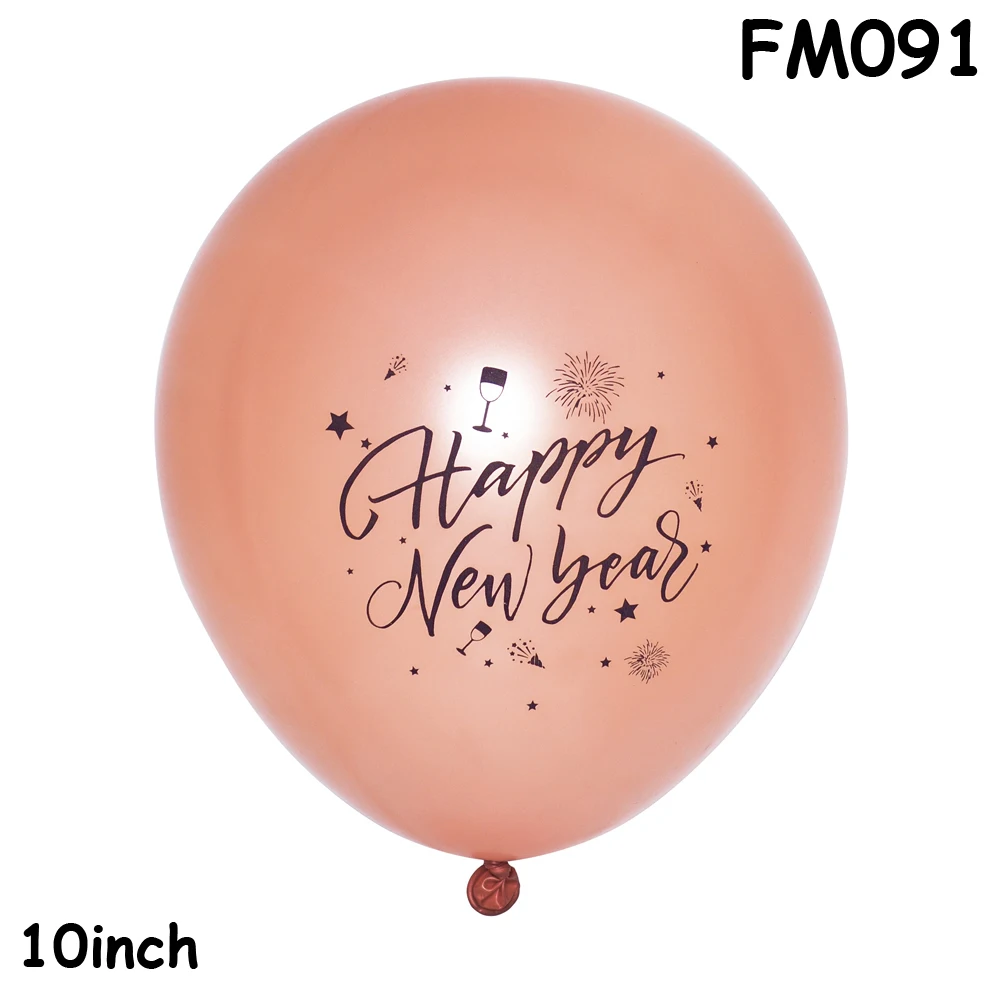 FM091 NYear Rosegld 18-й черный шар позже воздушный шар в форме сердца День рождения белые воздушные шары счастливого Нового года детский день рождения украшения - Цвет: FM091 NYear Rosegld