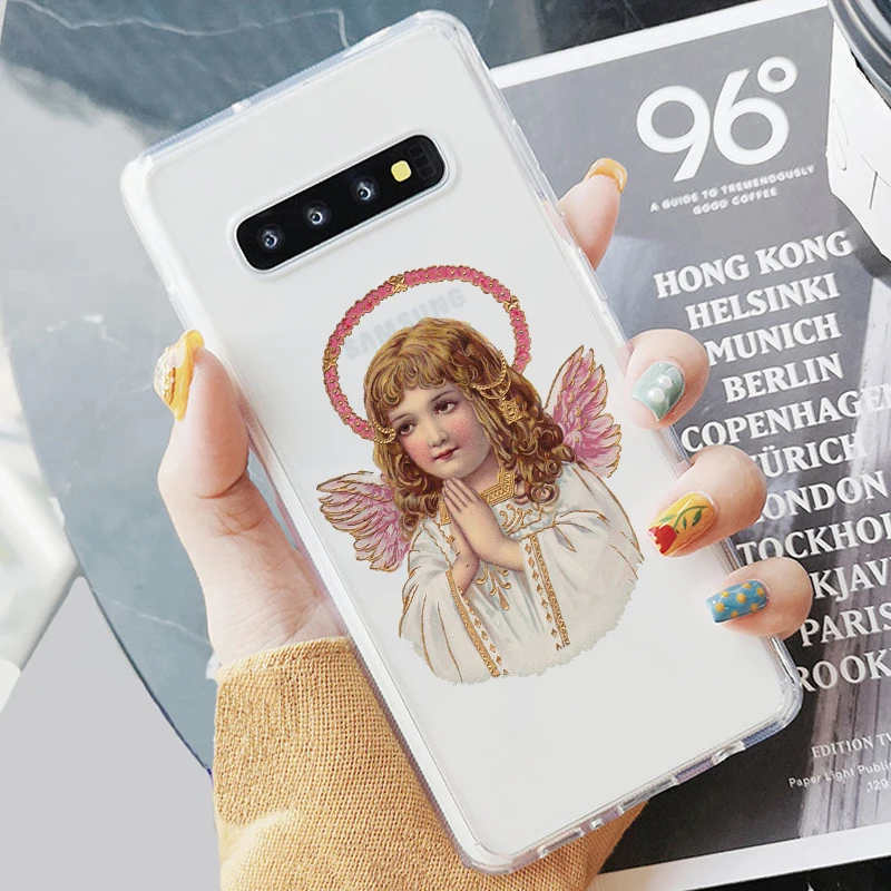 Прозрачный мягкий чехол из ТПУ с ангелами эпохи Возрождения для Samsung S6 S7 Edeg S8 S9 Plus