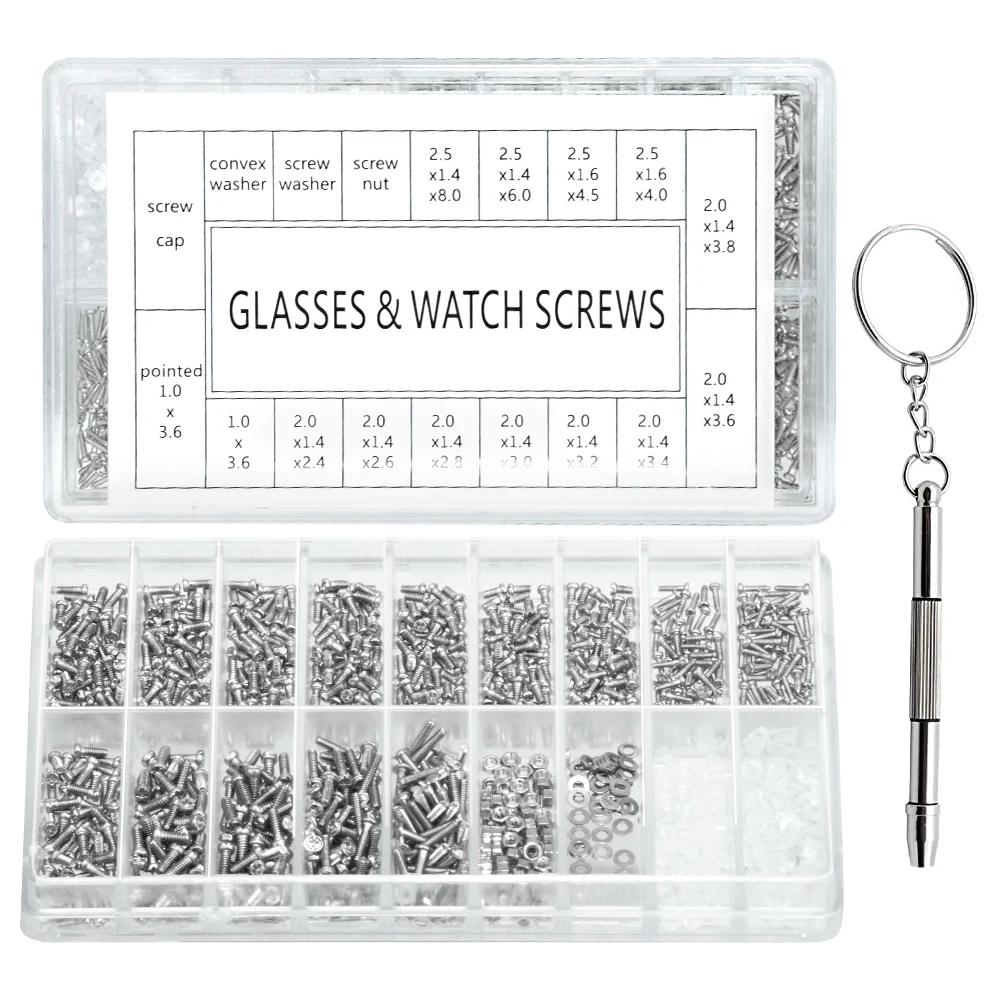 1000 шт./компл. глаз очки солнцезащитные Ленточные винты для очков комплект гаек