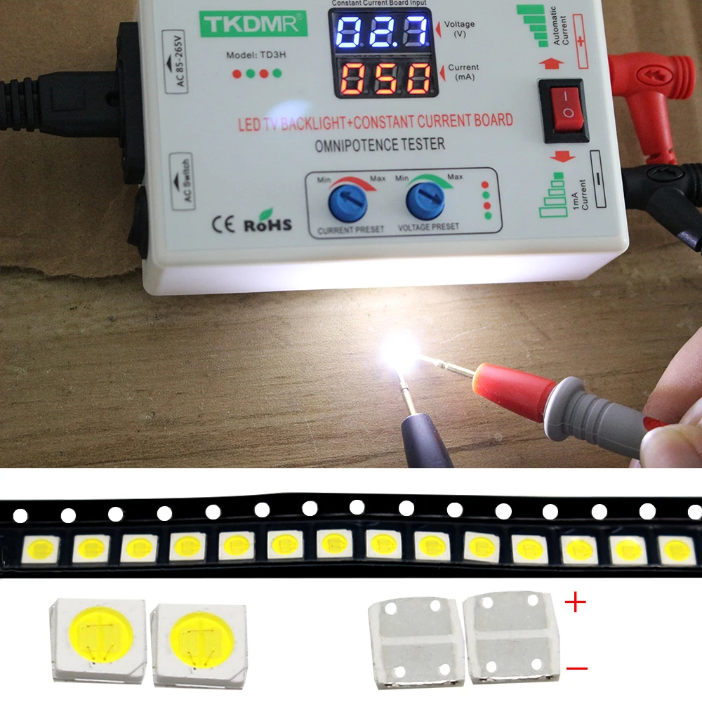TKDMR 100/50pcs JF LED Backlight High Power 2W 3030 6V Current 250MA Color Temperature 10000-20000k For Lcd TV Application | Лампы и