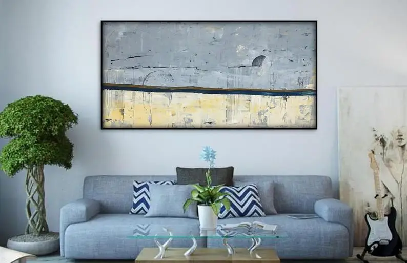 

Большое абстрактное искусство абстрактная стена искусство. Минималистичная Абстрактная живопись, оригинальная Картина на холсте, Абстрак...