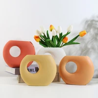 ceramic hollow vase frosted hydroponic container crafts living room bookcase dining table flower arrangement vase wedding decor