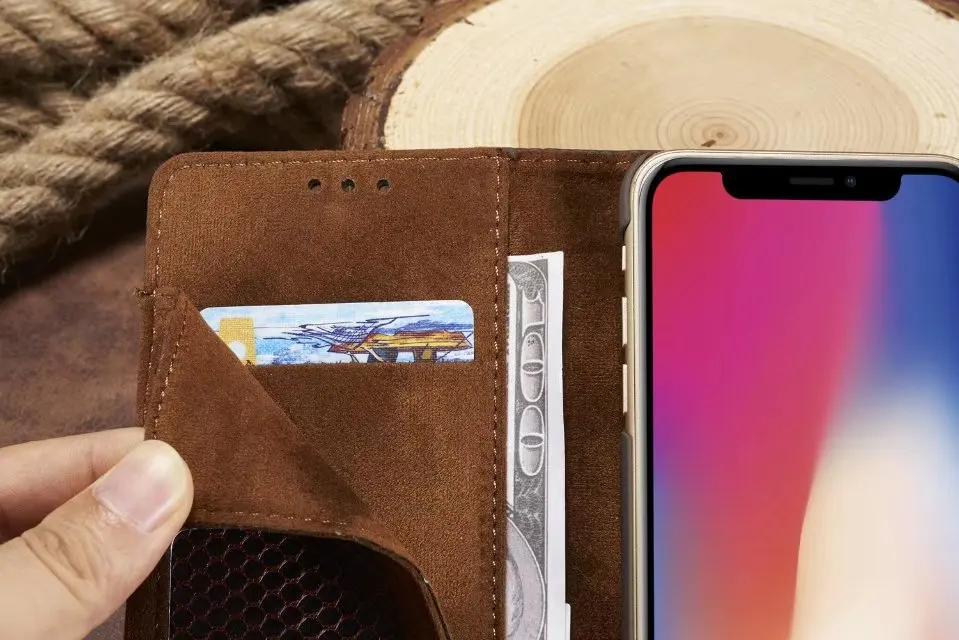 Ретро Кожаный чехол для samsung Galaxy NOTE 9 8 S9 S8 Plus S7 S6 Edge Iphone X 7 6S 5s кошелек флип-чехол с