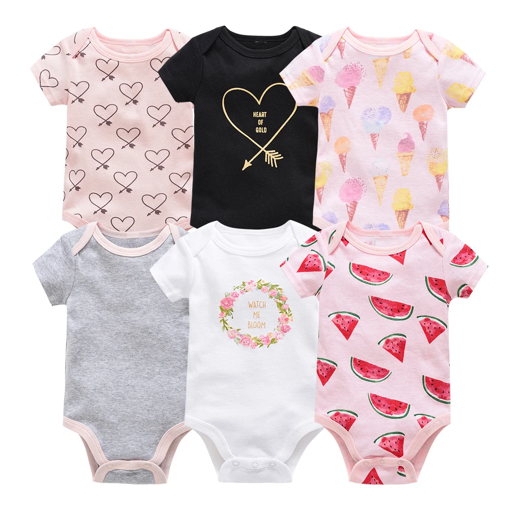 HY22882291 Honeyzone 6 шт. Детские боди из хлопка цельный короткий рукав Roupa De Bebes летний комплект одежды для маленьких мальчиков - Цвет: HY22882291