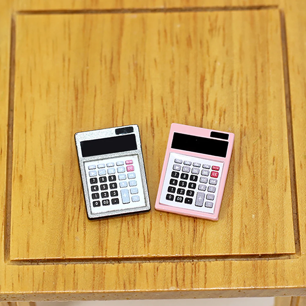 

1Pcs 1/12 Dollhouse Miniature Accessories Mini Metal Electronic Calculator Simulation Furniture Toys Doll House Decoration
