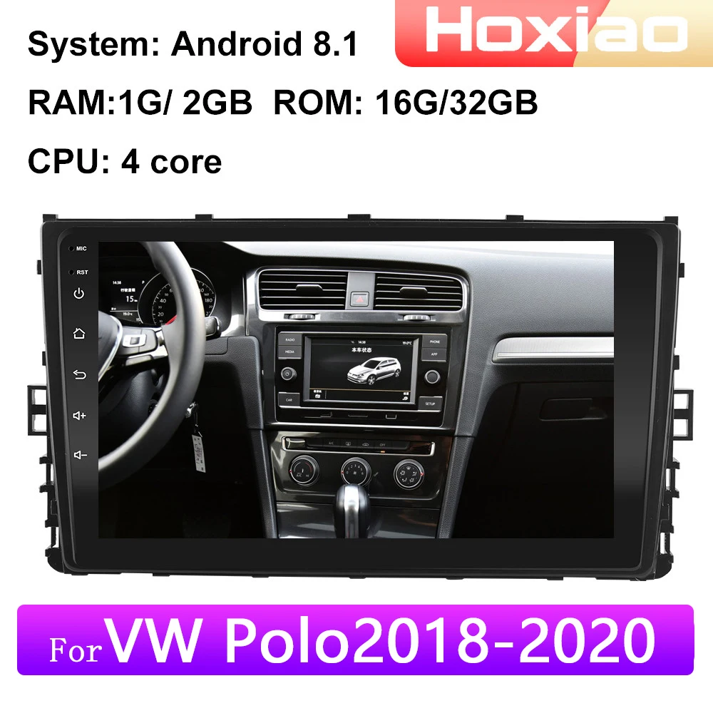 Автомобильный мультимедийный плеер Android 8 1 2 Din для VW Volkswagen Polo 2018 2019 2020 Passat