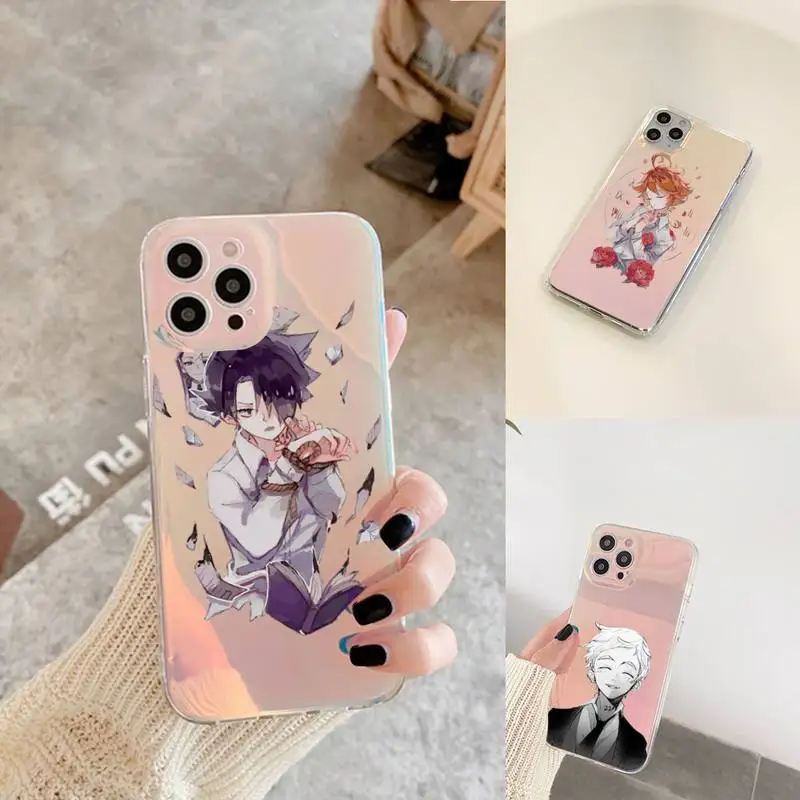 

Anime The Promised Neverland Phone Case for iPhone xiaomi redmi 7 8 9 11 12 10 S X XS XR MINI Pro Max Plus laser Transparent