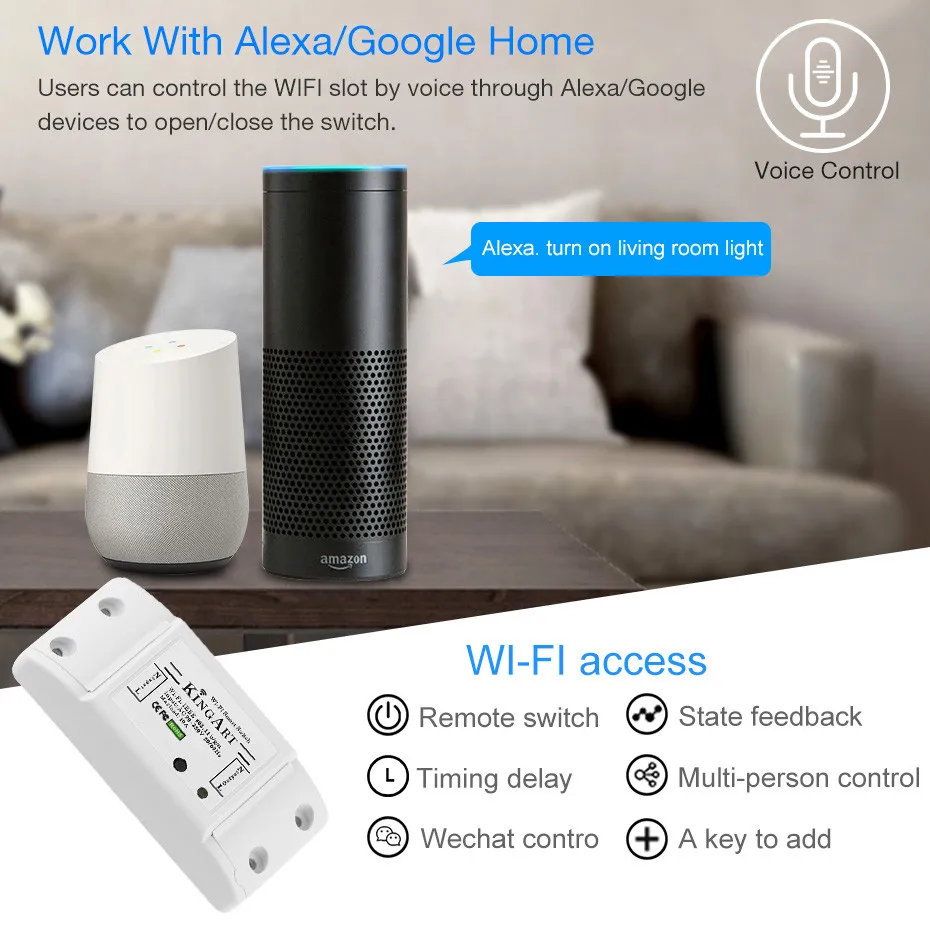 Умный переключатель с поддержкой Wi-Fi iOS/Android OS дистанционное управление через