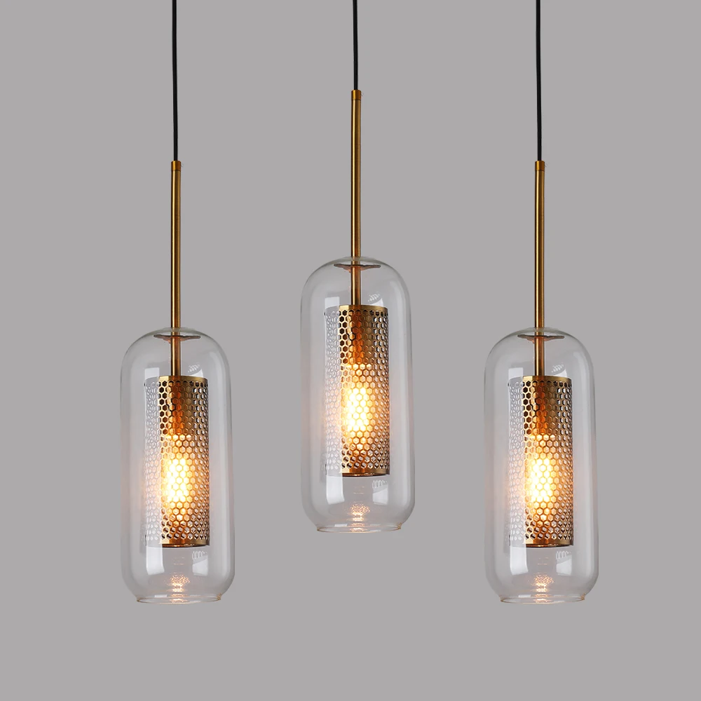 Lámpara colgante de vidrio retro moderna, Lámpara colgante de restaurante, cordón colgante, lámparas para escaleras de diseño creativo