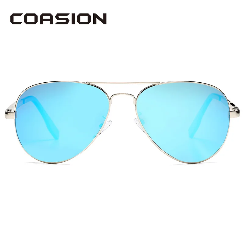 

COASION 55mm Small Pilot Polarized Sunglasses for Kids and Small Face Women Men Sun Glasses Metal Frame Mirrored Lens CA0327
