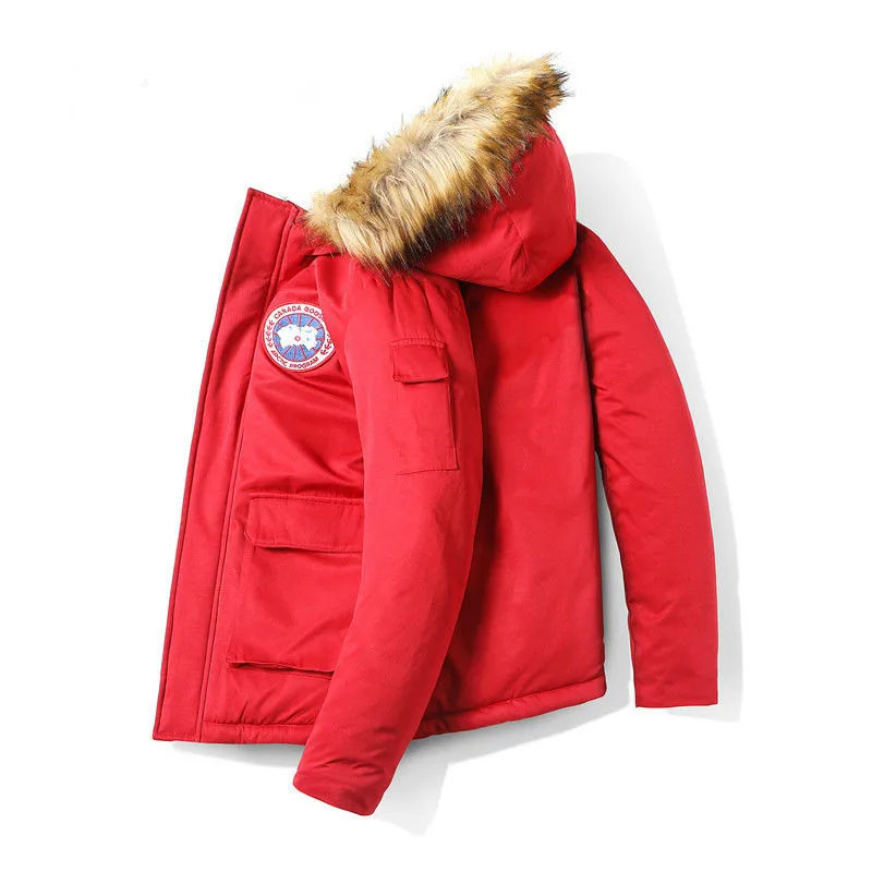 

Winter men's cotton-padded jacket short collar thick warm cotton coat tide coat
