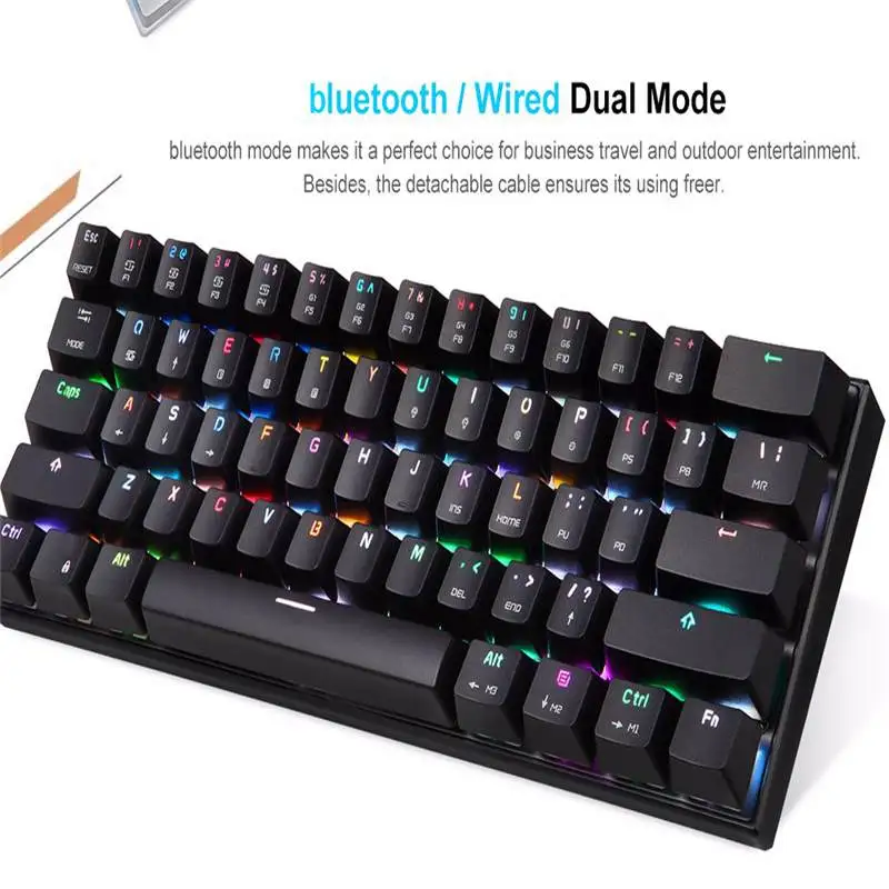 Motospeed CK62 bluetooth USB C Проводная Двухрежимная клавиатура переключатель Outemu 61 клавиша