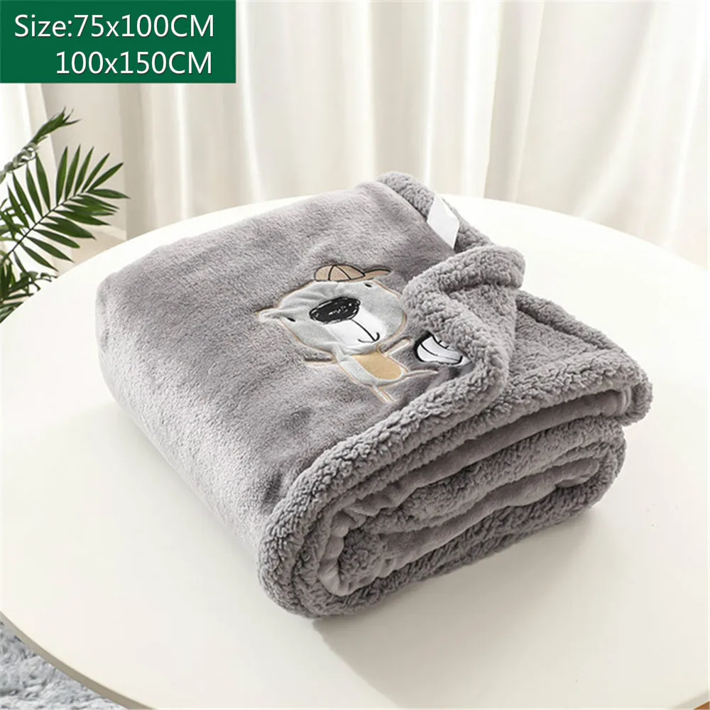 Одеяло Фланелевое Двухслойное для новорожденных дышащий теплый флисовый плед