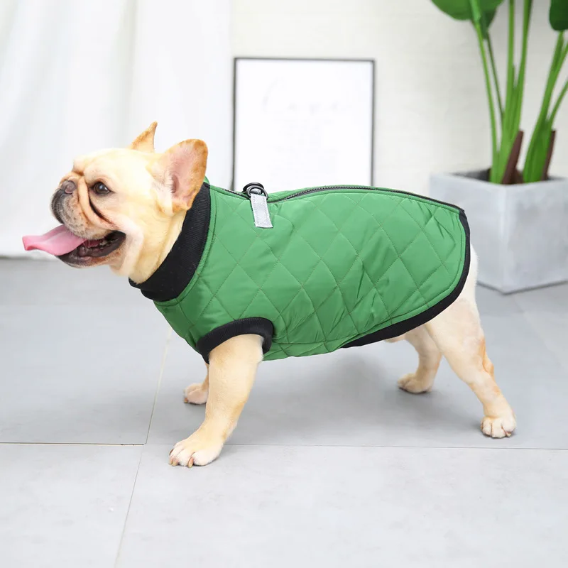 

New Winter Pet Clothes Thickened Warm Dog Cotton Clothes Winter Pet Dog Cotton Coat Jacket Cotton Vest French Bulldog Clothes