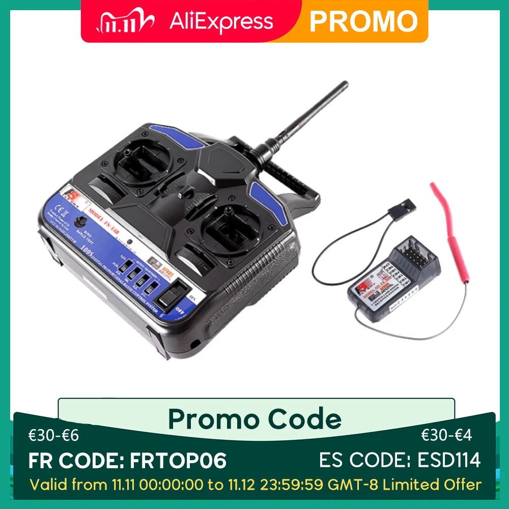 

Flysky 2.4G 4CH Radio Model RC Transmitter & Receiver Remote Control Toy RC Spare Parts Accessories