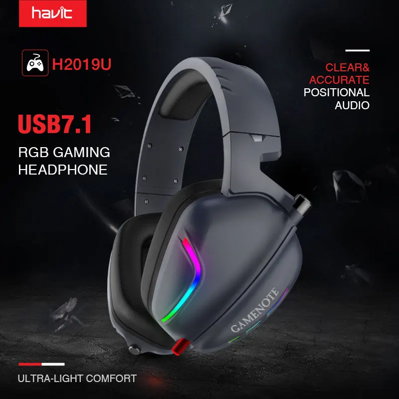 Havit 7 1 Игровые наушники с микрофоном для ПК компьютера Xbox One профессиональный