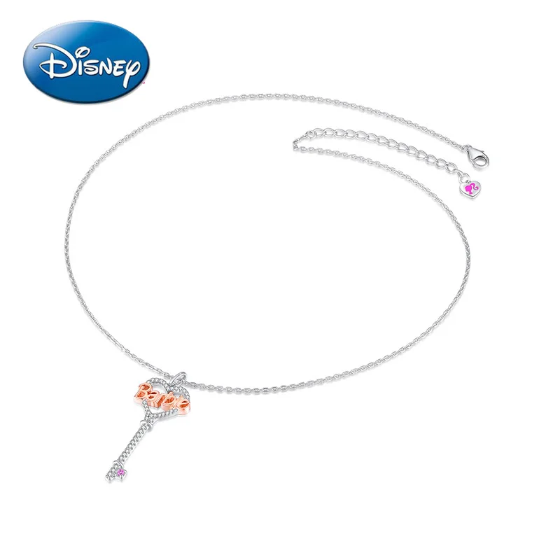 Disney Princess Series Lady Necklace Key Love Series 925 Silver Key Necklace Pendant Birthday Gift