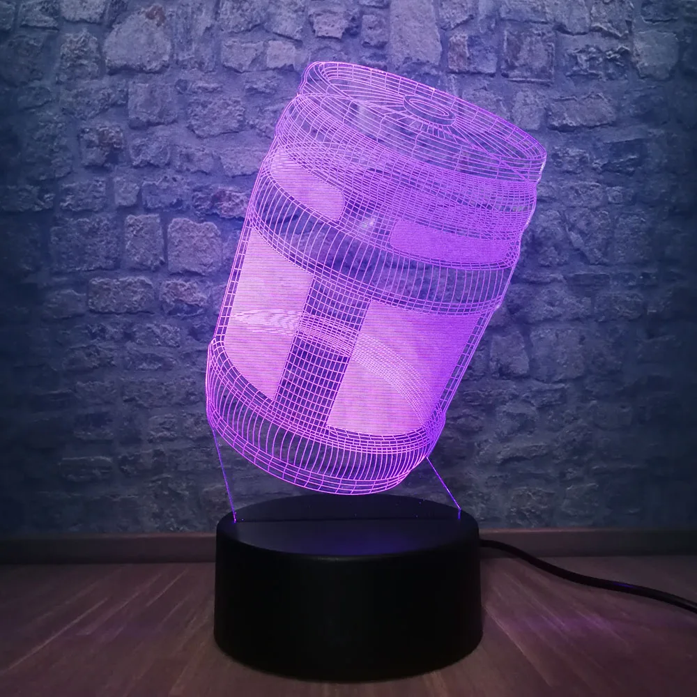 Chug Jug Новинка, 3D лампа, крутая битва, королевская игра, PUBG, TPS, SCAR-L, 7 цветов, сменный Настольный светодиодный светильник, Ночной светильник, иллюзия для мальчиков, подарок на Рождество - Испускаемый цвет: Chug Jug