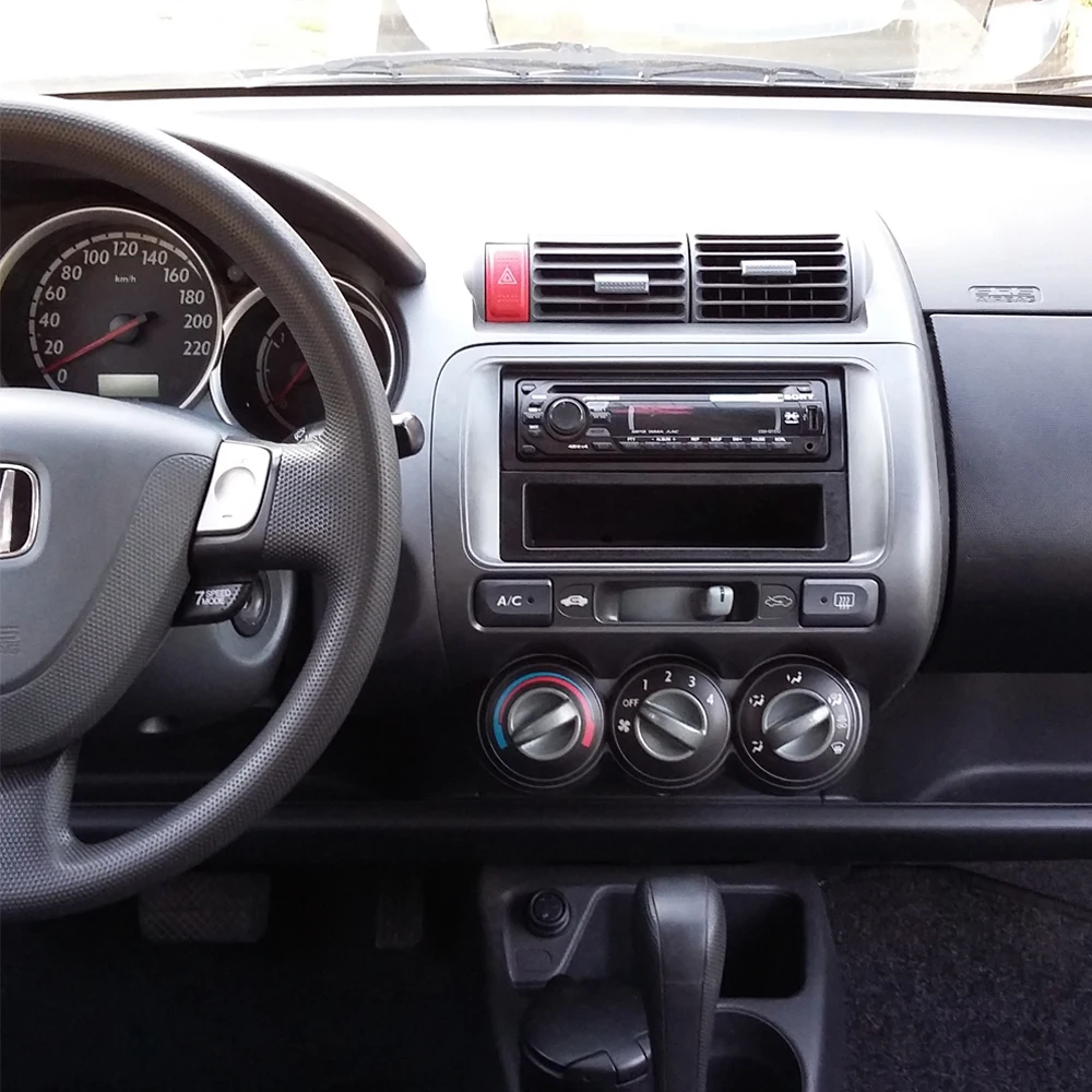 LHD One Din Fascia ДЛЯ Honda Jazz City ручной кондиционер DVD CD радио стереопанель комплект для