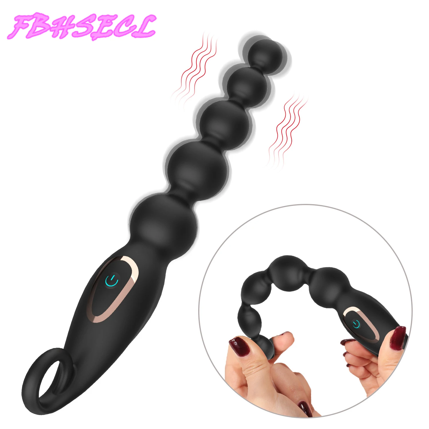 FBHSECL Anal Beads Vibrator Anal Training Toy 7 Frequency Sex Toy For Women Prostate Stimulator Pull Ring Anal Plug Butt Plug