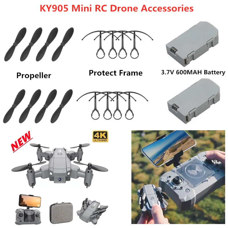 KY905 MINI piezas de recambio de drones RC 3,7 V 600mAh bater&iacute;a de la bater&iacute;a/h&eacute;lice KY-905 KY905 accesorios para drones RC KY905 cuchillas KY905 bater&iacute;a-0