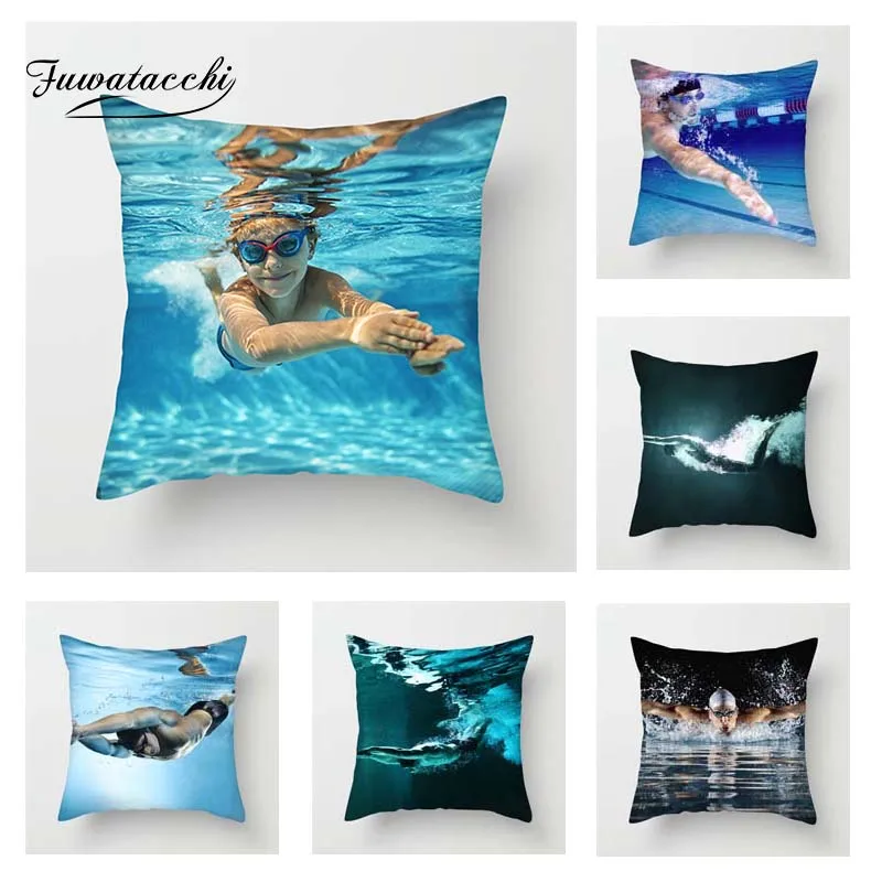 Спортивная подушка для плавания Fuwatacchi декоративная наволочка дивана сильного