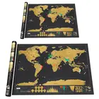 Стираемая черная карта мира, стираемая карта мира, персонализированная Карта путешествий, стираемая для комнаты, домашний декор, наклейки на стену, креативные