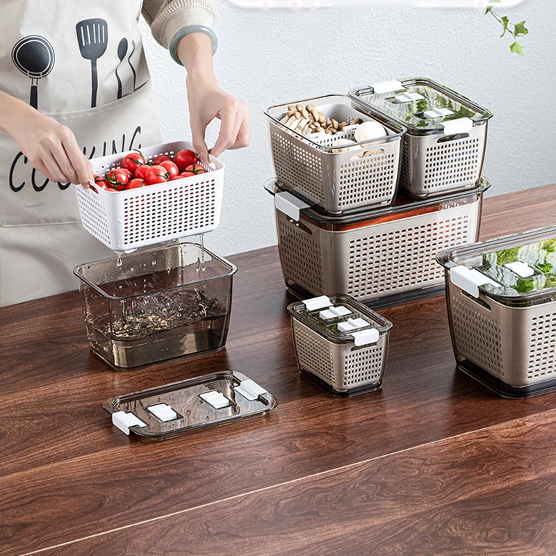 Кухонный пластиковый контейнер для хранения сохранения свежести в холодильнике