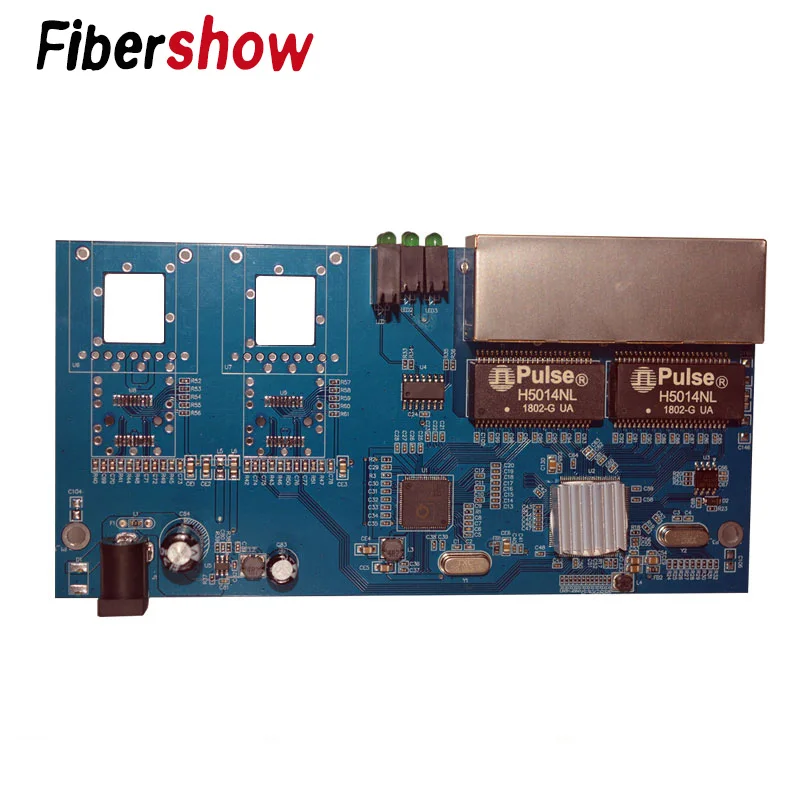 Гигабитный Ethernet коммутатор волоконно-оптический медиаконвертер 4 RJ45 2 10/100/1000 M UTP волоконный порт PCB